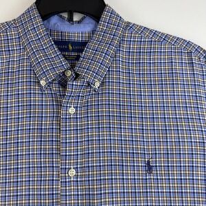 Ralph Lauren Plaid Button Down Shirt Stretch Cotton Men's XXL